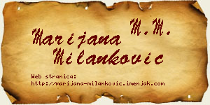 Marijana Milanković vizit kartica